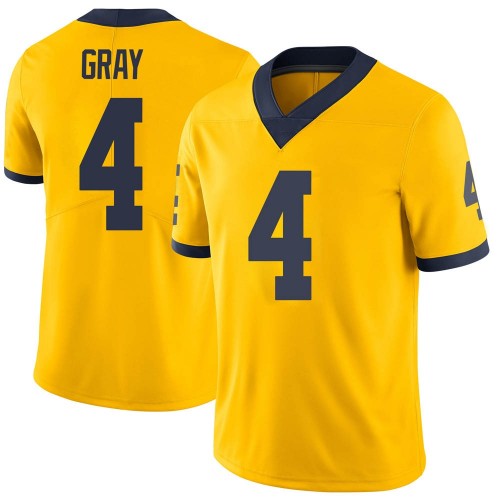 Vincent Gray Michigan Wolverines Men's NCAA #4 Maize Limited Brand Jordan College Stitched Football Jersey OSQ0754LC